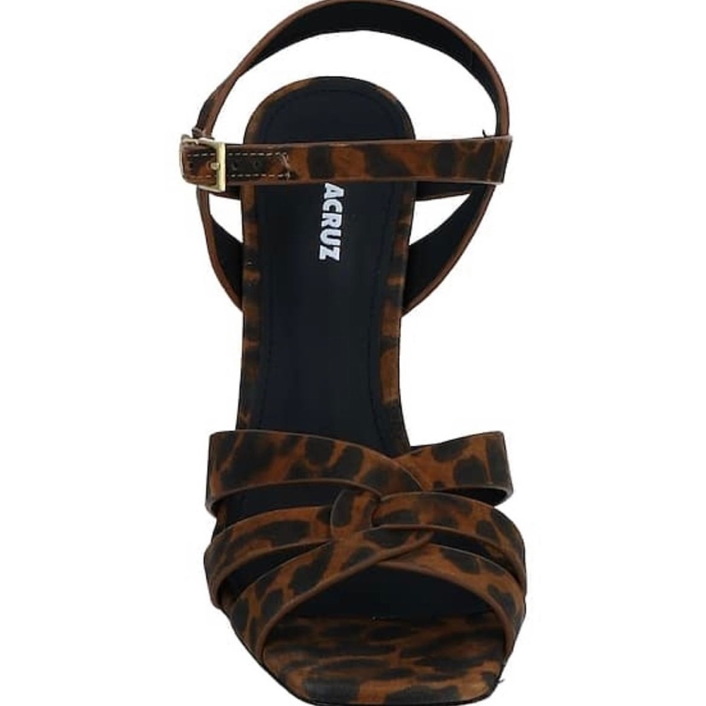 Lola Cruz Leopard Print Sandals Size- 40